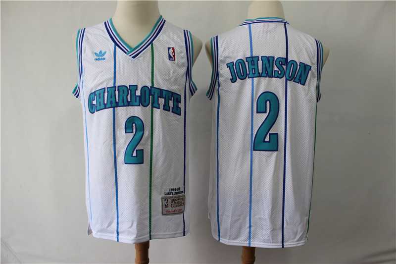 Hornets 2 Larry Johnson White 1992 93 Hardwood Classics Jersey,We sell and wholesale Hornets 2 Larry Johnson White 1992 93 Hardwood Classics Jersey on line form chian!